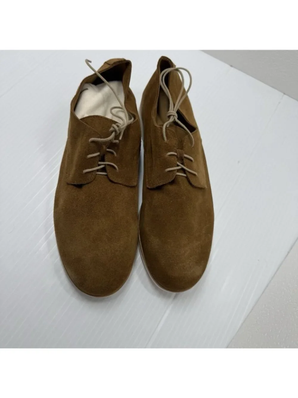Nisolo Lightweight Flex Derby 9 Tan Suede Oxford Packable Travel Ethical NIB